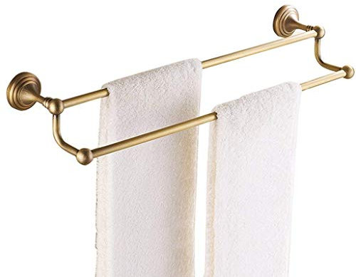Generisch handtuchständer Doppelte Handtuchhalter aus Messing im Vintage-Stil zur Wandmontage für die Aufbewahrung im Badezimmer antikes Design mit Handtuchhalter in gebürsteter Oberfläche