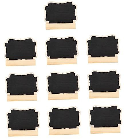 Tofficu 10sätze Holztafel Mit Kreide Tragbares Nachrichtebord Mini-schreibtafel Wiederverwendbar Für Küche Garten Partydekorationen Stabiler Sockel