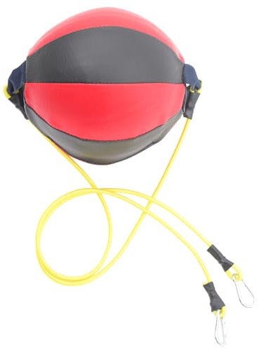 KOMBIUDA Boxball Elastischer Trainingsball Hängender Boxball Tasche Für Schlagtraining Workout Übung Beweglichkeitstraining Langlebiges Material Reflektiert Schläge Rot