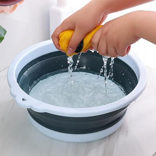 Collapsible Wash Basin, Foldable Plastic Thickened Basin for Travel Dormitory Washing Clothes (Small)