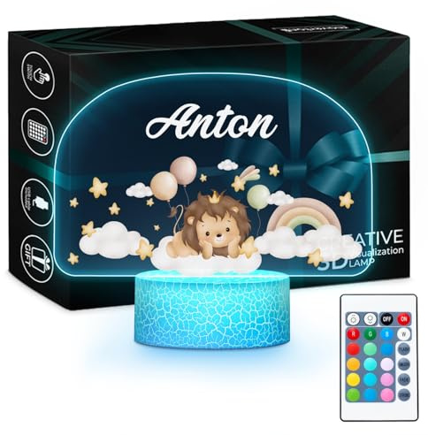Maverton Personalisiertes Nachtlicht für Babys - LED Nachttischlampe für Kinder - Geschenk zur Geburt - Nachtlicht Baby - Geburtstagsgeschenk - personalisierte Geschenke Baby - Geschenk Mädchen