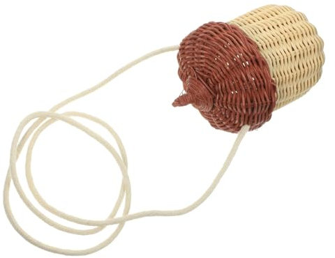 OKUMEYR Gewebte Handtasche Für Mädchen Rattantasche Dekorative Tasche Aufbewahrungsbox Fotorequisite Für Junge Mädchen Geeignet Für Süßigkeiten Und Kleine Gegenstände