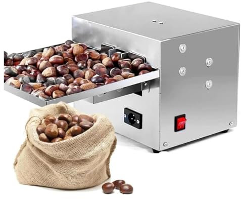 MIDUOLAI Macchina per Schiacciare Le Castagne, Discab Automatico per Castagne, Macchina Commerciale per Sgusciare Le Castagne, Apritore Automatico per Castagne,Argento