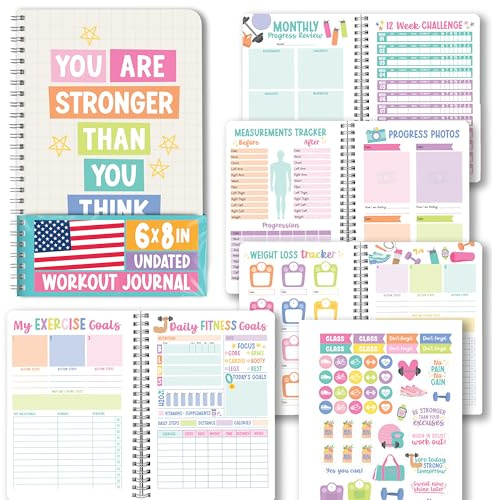Hadley Designs Fitness Journal for Women - Workout Journal for Women, Fitness Planner for Woman, Workout Log Book, Undated Gym Journals & Exercise Journals, Health Notebook, Mothers Day Gift Ideas