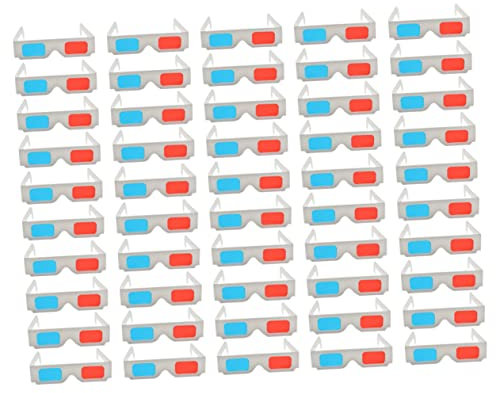 Occhiali 3d Anaglifi Rosso Blu 50 Pezzi Cartone Doppio Strato