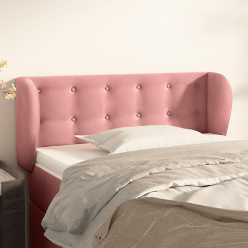 XINCXIN Kopfteil, Bett kopfteil wandpolster Bett wandkissen wandpolster headboard for Bed mit Ohren Rosa 103x23x78/88 cm Samt