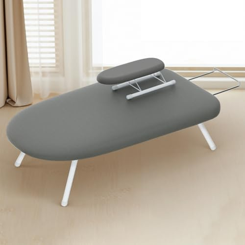 Tabla de Planchar de sobremesa, portátil, con Patas Antideslizantes, Plegable, Ideal para dormitorios, lavanderías y Viajes (Gris)