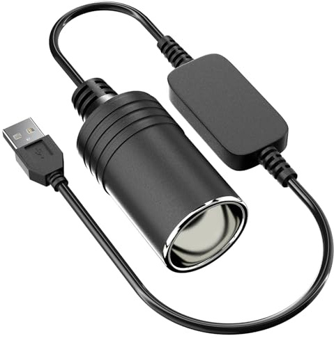Powice USB auf Zigarettenanzünder 12V, USB auf 12V Adapter, Adapter Zigarettenanzünder USB, Männlich zu Weiblich Sockel Konverter für Auto-Umgebungslicht Auto-Recorder DVR GPS etc