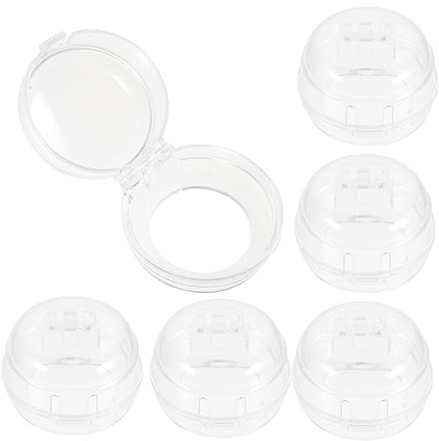 KOCKSHION 6 Stück Transparente Herdknopfabdeckungen Kindersicherung Für Runde Gasherdknöpfe Multifunktional Aus Flexiblem Silikon Für Haushaltsgeräte Wie Induktionsherde Und Waschmaschinen