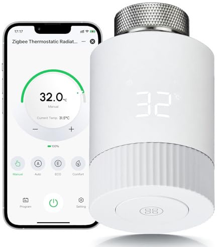 Zigbee Heizkörperthermostat Smart Thermostatventil Tuya Heizkörper Valve | Thermostatkopf Digital Programmierbar Zigbee Heizkörperventil Thermostatventil Heizungsregler,Steuerung per Alexa/Google Home