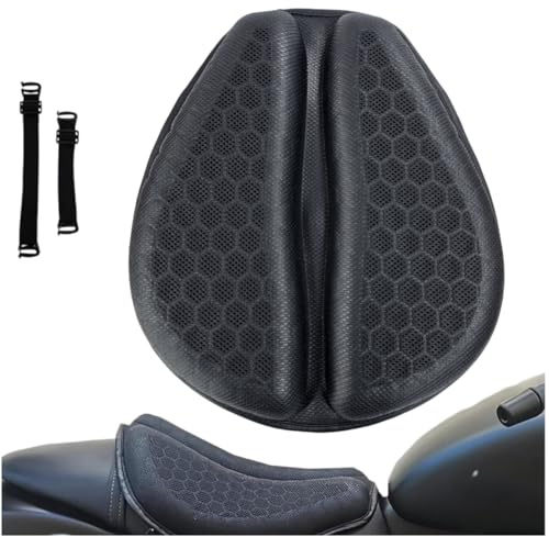 PHFDQKG Cuscino per sella da moto in gel rinfrescante, con struttura a nido d'ape 3D, previene il dolore al coccige, offre il massimo supporto ed è facile da installare e pulire.