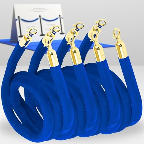 LQSYBHD Corda di Velluto con Ganci A Scatto,Corda per Corrimano,Stanchion Rope,Corda Barriera,Corda Stanchion con Ganci A Scatto,per Cinema(Size:7ft)