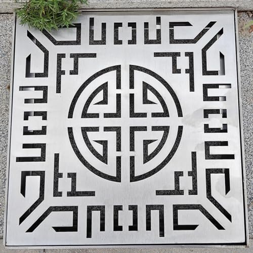 Heavy-Duty Stainless Steel Drain Grate with Base Cover & Frame – Garden Gutter Grate for Rainwater Management Waterproof Drainage Solution