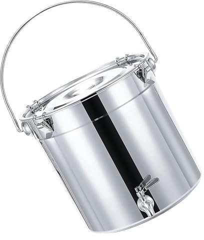 Suppentopf mit Zapfhahn, Suppentopf aus Edelstahl, Suppeneimer/Versiegelter Eimer/Transporteimer aus Edelstahl, Kochtopf mit Antihaftbeschichtung(20 * 20cm(7L))