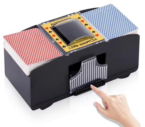 Kartenmischer,Kartenmischmaschine Elektrische,Automatischer Kartenmischer,Mischmaschine Karten für 1-2 Decks,Kartenmischgerät,Karten Mischautomat,Batterien Nicht enthalten,Keine Karten