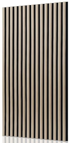 ISOISL Lot de 4 panneaux acoustiques, 120 x 60 cm, en bois de chêne naturel, blanc, avec vis en métal, revêtement mural, pour salon, studio de musique, home cinéma