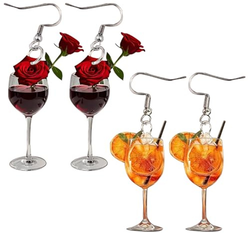 ARYIMYDP 2 pair Orangen Ohrringe Orangenscheiben Früchte Ohrringe Frucht-Ohr-Bolzen Lustige Nette Tropfen Baumeln Frauen Kostüm