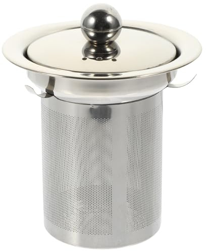 Toyvian Filtre à Thé en Acier Inoxydable 304 Couvercle Grand Format Passoire à Thé en Métal Insert d'Infuseur pour Théière Résistant Haute Température Usage Domestique et Bureau