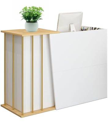 ZFFSCD Comptoir de Réception Moderne, Comptoir d'accueil avec 4 Espaces de Rangement, Comptoir de Caisse avec Tiroirs Verrouillables, pour L'Accueil, Caisse(Size:120cm,Color:A)