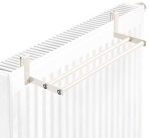 Handtuchhalter Heizkörper aus ABS und Carbonstahl, 120°C Hitzebeständig, Wäscheständer Heizung, Heizkörper Wäschetrockner, Heizkörperregal mit Handtuchhalter Funktion (A)