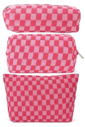 Kosmetiktasche mit Reißverschluss 3 Stück Tragbare Kulturbeutel Make Up Tasche, 3 Größen Mehrfachfunktion Kosmetiktasche Damen，kleine stofftasche mit reißverschluss，Cosmetic Bag small (GHMX)