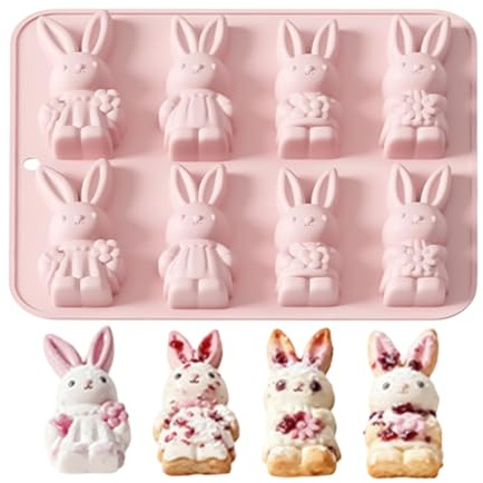 Moules De Pâques – Moule Résistant À La Chaleur À Dégagement Facile, Moules En Silicone En Forme De Lapin De Pâques Pour Gâteaux, Glaces, Savons, Bougies, Biscuits, Desserts, Bonbons, Fête Artisanale
