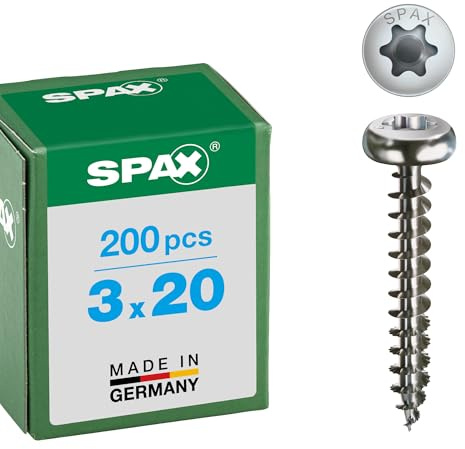 Spax T-Star Plus, 4Cut Panhead – universalskruv, helt gängad, rostfritt stål A2, 1.4567 – 0207000350203, 0207000300203