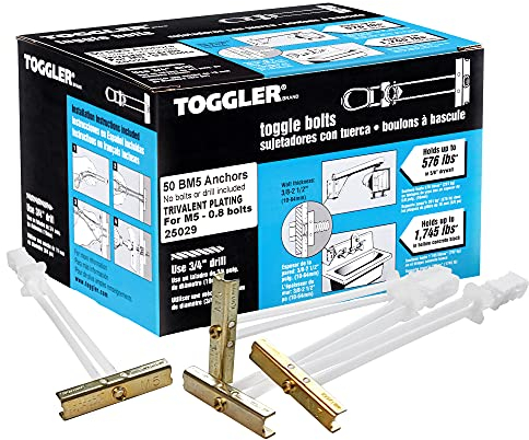 Toggler Hohlraumanker M5 (für Plattenstärke 10-92 mm, für schwere Belastungen, Durchmesser Bohrloch 13 mm, 50 Stück) 25029