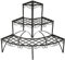 tectake® Pflanzentreppe, Blumenständer Metall, Blumenbank, Blumentreppe mit 3 Stufen, Pflanzenregal, Pflanzenregal outdoor, Blumenregal, Blumenhocker ca. 60x60x60cm (Stufen rund| Nummer 401712)