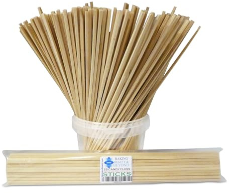 25 Candy Floss Cotton Candy Food Grade Birch Wood Sticks 11 Inch (275mm)