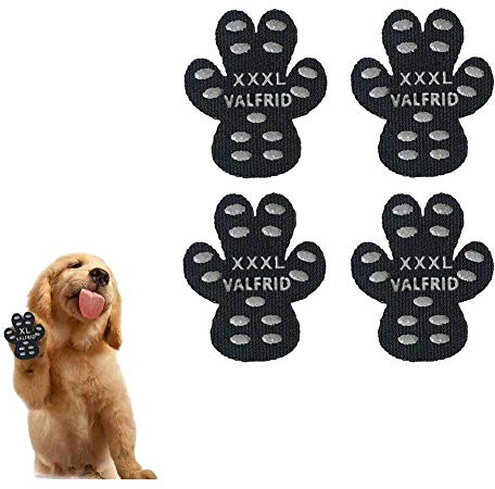 VALFRID Halkskydd för hundar, självhäftande silikongel resistent halkfri dragkraft hund skor hundskor hundstrumpor ersättning flerfärgad 24 stycken XL