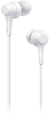Pioneer C1 Cuffie In-Ear (cablate) con telecomando in linea, funzione viva voce, cavo anti groviglio, auricolari compatti, qualità del suono eccellente, design industriale, bianco