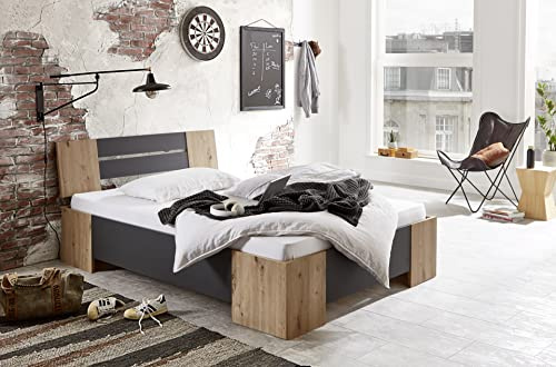 BMG Möbel Futonbett ohne Rollrostt Holzbett Jugend Doppelbett 140x200 cm Made in Germany