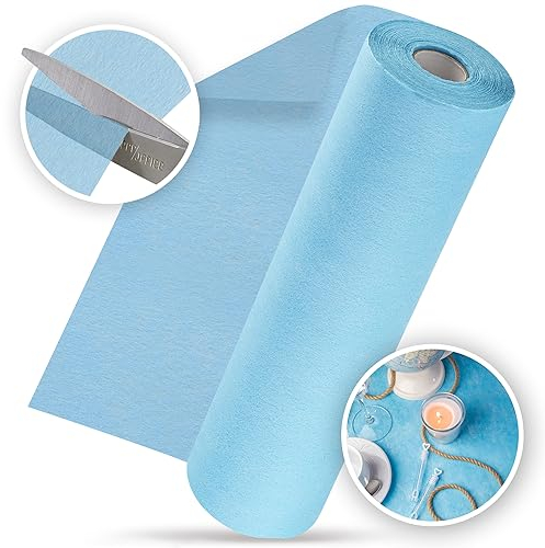 100%Mosel Vlies Tischläufer, in Aqua-Blau (30 cm x 25 m), dekoratives Tischband, edle Tischdeko für Geburtstage & Hochzeiten, Bunte Dekoration zu besonderen Anlässen