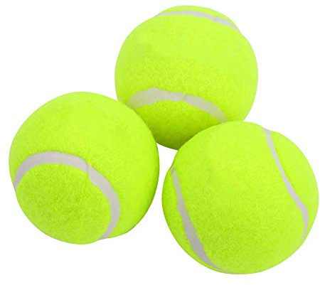 Keenso Tennisball-Set, 3-teiliges Tennisball-Set aus fluoreszierendem gelbem Gummi Hochelastische Tennis-Trainingsbälle für Wettkampftrainingsübungen Unterhaltung