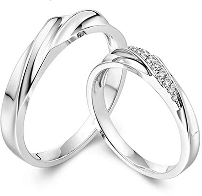 KnSam Platin Ringe Unregelmäßige Oberfläche Eheringe Weissgold Paarpreis EIN Paar Ringe Paarpreis Ringe Set Silber