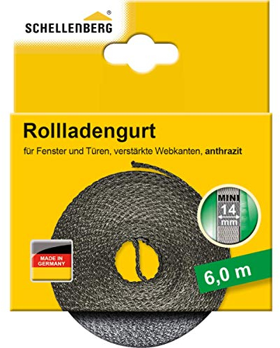 Schellenberg 46010 Cinghia per tapparelle Mini 14 mm, 6 m, antracite