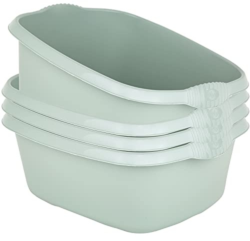 4x Schüssel Set grün 12L 39x32cm rechteckig Spülschüssel Kunststoff Spüle