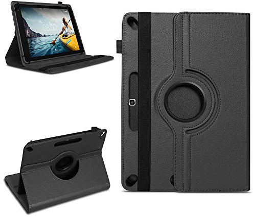 NAmobile Tablet Schutzhülle kompatibel mit Medion Lifetab P10752 Tasche Kunstleder Schutz Hülle Standfunktion 360 Drehbar Cover 10.36 Zoll Universal Case, Farben:Schwarz