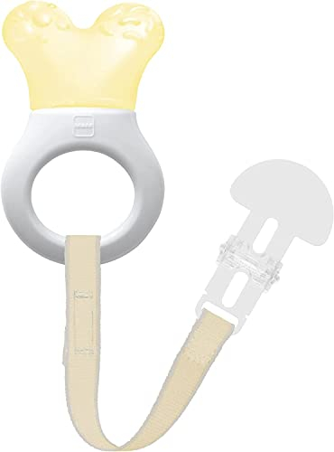 MAM Beißring Kühlmittel mit Clip, Baby Zubehör zur Beruhigung des Zahnfleisches beim Zahnen, ab 2 Monaten, zufällige Farbe