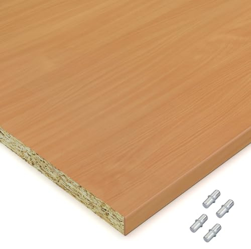 X57 Einlegeboden Regalboden Holzboden 19mm nach Wunschmaß max. 500mm breit x 400mm tief Zuschnitt Anfertigung 2mm Umleimer ABS Kante (Buche)