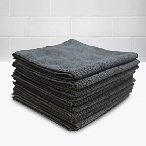 Pegasus Textiles Microfibre Cloth 10-Piece, 40 cm x 40 cm Size, Black