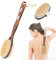KJIXYUNG Spazzola Schiena Doccia con Manico Lungo in Legno, Setole Naturali Dure e Morbide in Nylon per Esfoliare e Levigare Pelle, Pore unclogging, Skin smoothing, Blood circulation