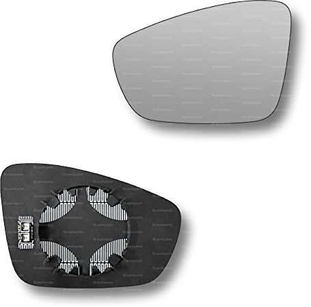 Less4spares Replacement Wing Mirror Glass Left Compatible with VW Polo 2009-2017 CLIP-ON Passnager Near Side N/S Heated Convex