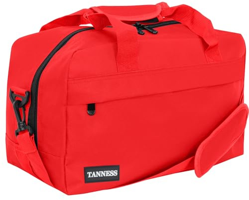 TANNESS Ryanair Kabinentasche, 40 x 20 x 25 cm, mit verstellbarem Schultergurt, Unisex, für Erwachsene, Reise/Urlaub, Schwarz, 40 x 20 x 25 cm, rot, Cabin Bag