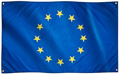 Runesol EU Flag, 91x152cm, 3ft X 5ft, Drapeau De l'Union Européenne, Drapeau De l'Europe, 4 Œillets, Œillet Dans Chaque Coin, Coupe De Golf, Drapeaux De Qualité Supérieure, Intérieur, Extérieur