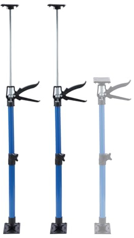 TOPWAY Teleskopisk gipsväggsstödsrekvisita 50–115 cm 2 st stål snabbjusterbar stödstång, stöder upp till 30 kg, byggverktyg för skåp tak dörrkarm stag