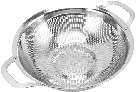 Scolapasta in Acciaio Inossidabile, Cestello a Rete, Cestello di Scarico per Frutta e Verdura con Manici, Colino e Scolapasta in Metallo, Cestello di Scarico Rotondo Multifunzione per(16 cm)