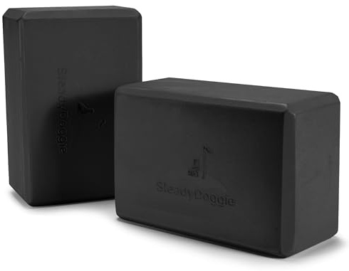 Steady Doggie Premium Yoga Blocks - Made from High-Density Foam - Non-Slip, Lightweight - Suitable For Yoga, Pilates, Meditation - Provides Balance and Stability - 2 Pack
