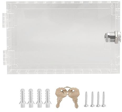 Thermostat Lock Box, Acrylic Universal Large Transparent Locking Wall Thermostat Cover with Key Lockable Thermostat Protective Guard for Thermostat On Wall (Type B)